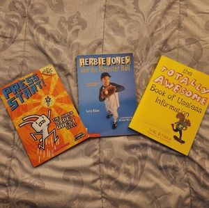 NWOT Three kids books (press start, herbie Jones, and the totally awesome)